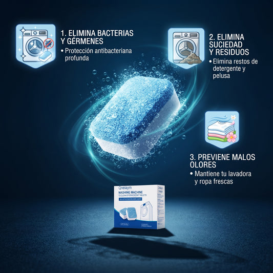 FreshClean™ – Kit de 12 Pastillas para Limpieza de Lavadora